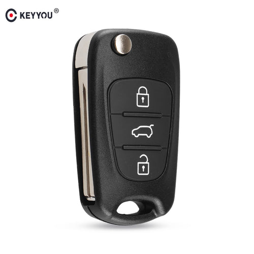 KEYYOU New Remote Key Shell For Hyundai I20 I30 IX35 I35 Accent Kia Picanto Sportage K5 3 Buttons Flip Folding Remote Key Case